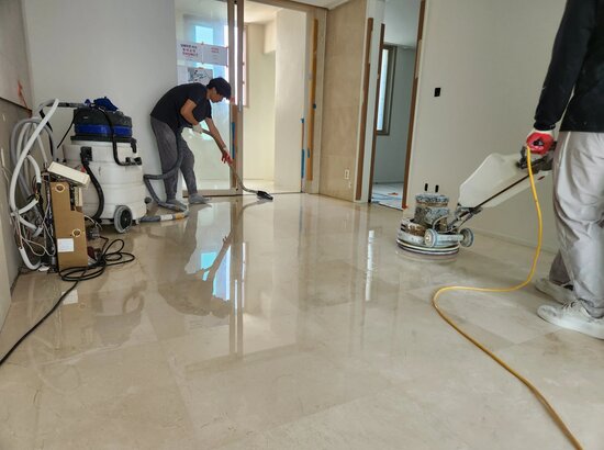 강남 안방 대리석 바닥 대리석줄눈 시공 시공 후